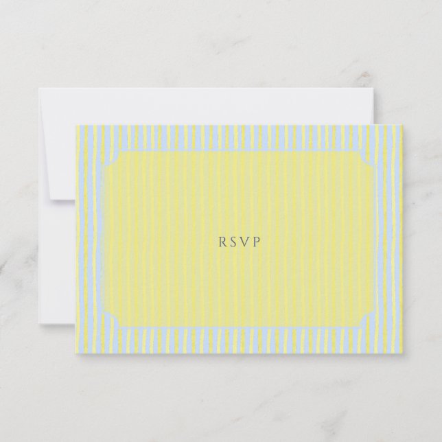 Citrus Blue Pastel Watercolor Wedding RSVP Card (Vorderseite)