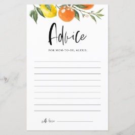 Citrus Botanical Baby Duschberatungskarte