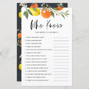 Citrus Botanical, der das beste Spiel der Braut ke