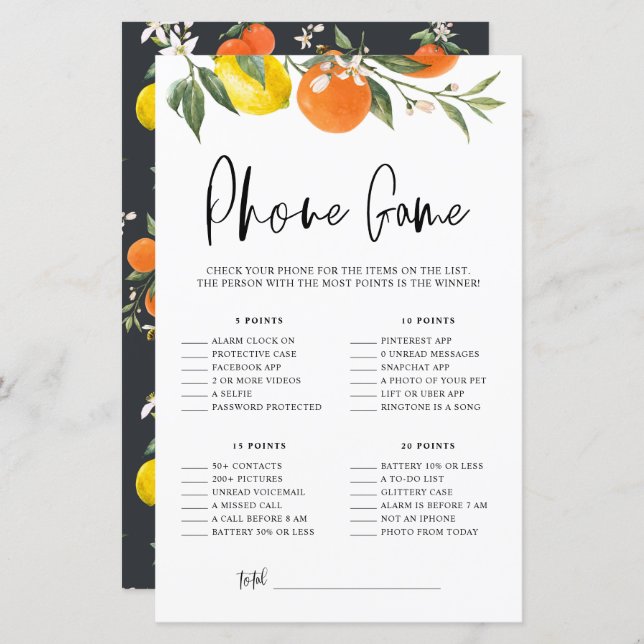 Citrus Botanical Was ist auf Ihrem Handy Duwer Gam (Vorne/Hinten)