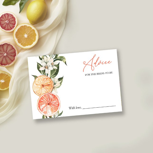 Citrus Brautparty Advice for the Bride Card Einladung (Von Creator hochgeladen)