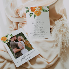 Citrus Brautparty Foto Einladung