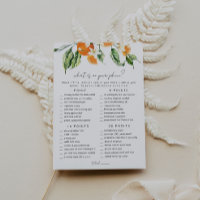 Citrus Brautparty Game Card Telefonspiel