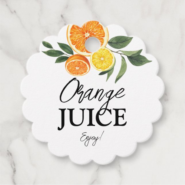 Citrus Brautparty Mimosa Bar Juice Labels (Vorderseite)