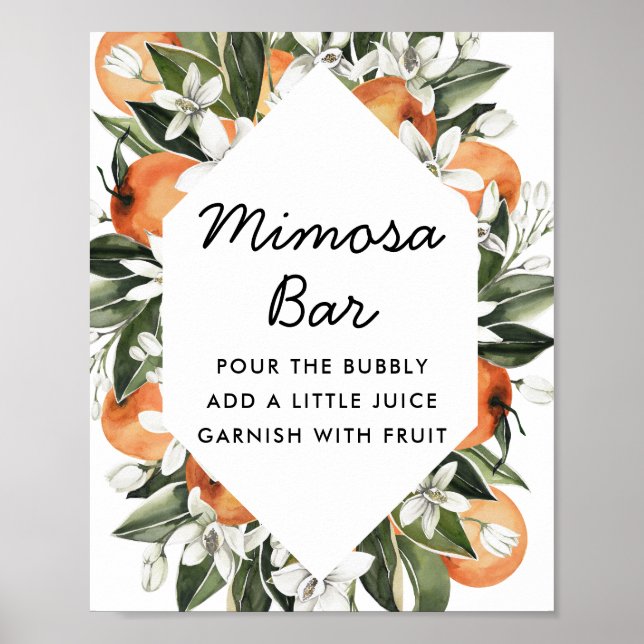 Citrus Brautparty Mimosa Bar Poster (Vorne)