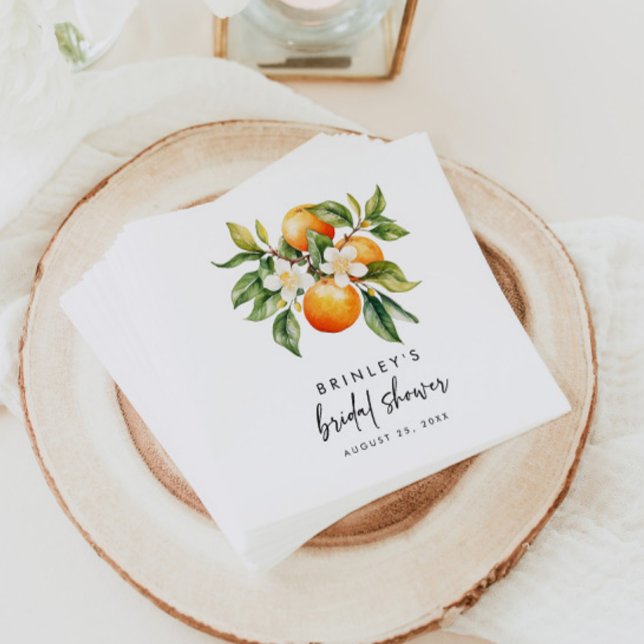 Citrus Brautparty Paper Napkins Orange Mandarin Serviette (Von Creator hochgeladen)
