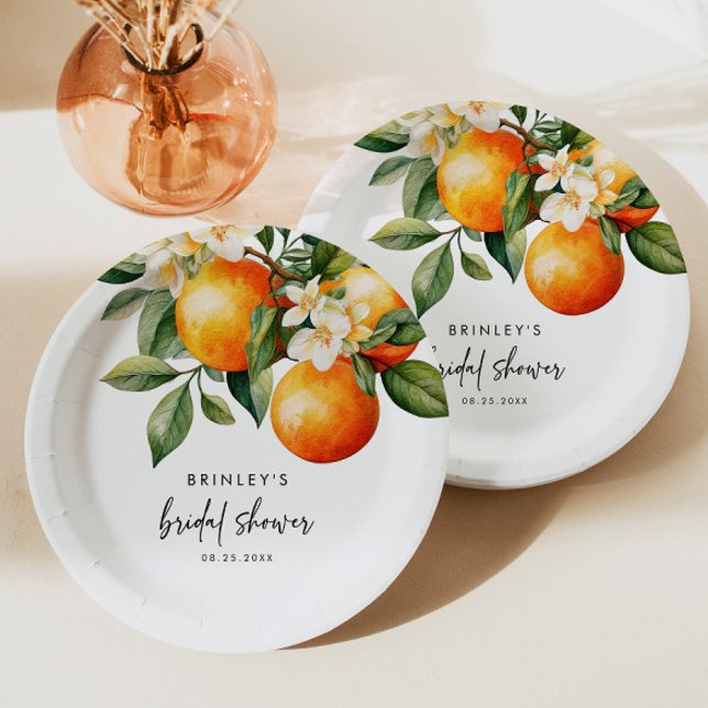 Citrus Brautparty Paper Plate Orange Clementine Pappteller (Von Creator hochgeladen)