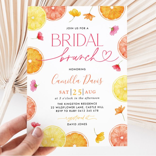 Citrus Bridal Brunch Lemon Bright Brautparty Einladung (Von Creator hochgeladen)