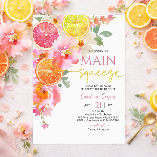 Citrus Bridal Shower Invitation, Floral Lemon Einladung (Von Creator hochgeladen)