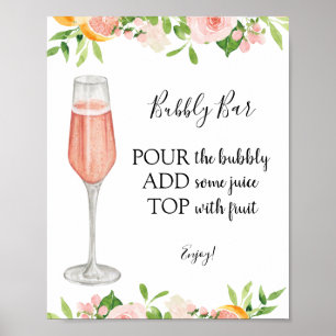 Citrus Bubbly Bar Drink Sign Poster