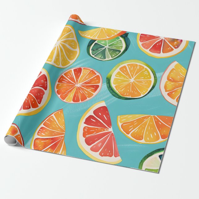 Citrus Burst Geschenkpapier (Ungerollt)