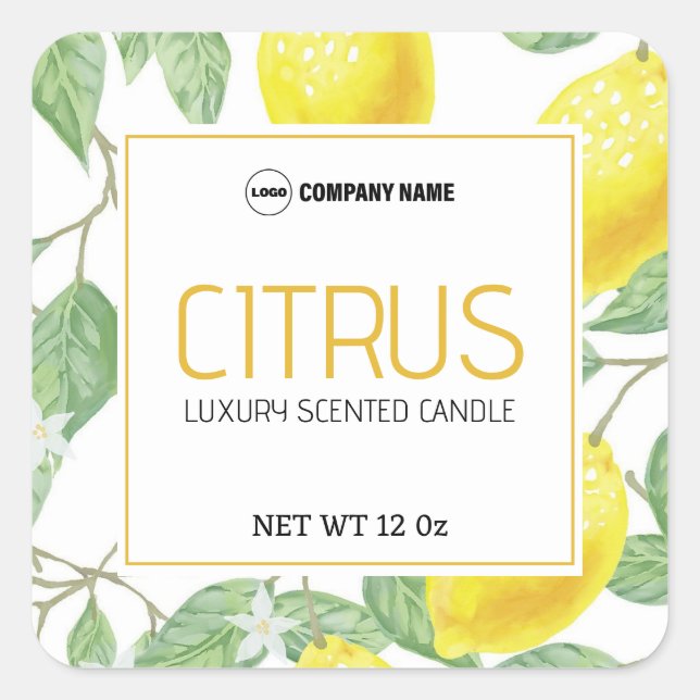 Citrus Candle Label Sticker (Vorderseite)