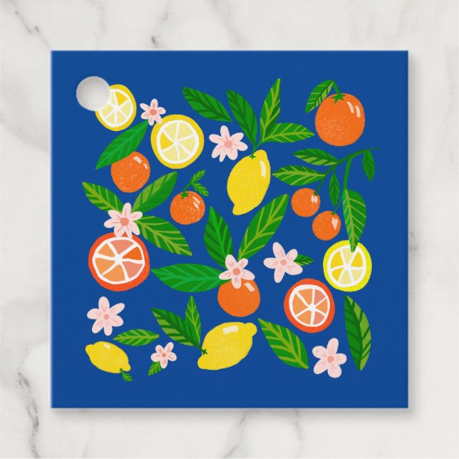 Citrus Celebration Custom BABY SHOWER Vielen Dank Geschenkanhänger (Vorderseite)
