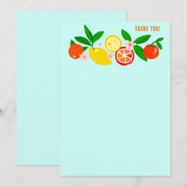 Citrus Celebration Custom Colorful Blank Note Dankeskarte