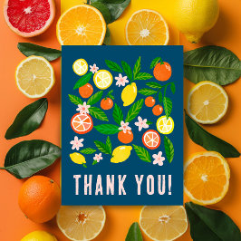 Citrus Celebration Custom Danke Lemons Orange Postkarte