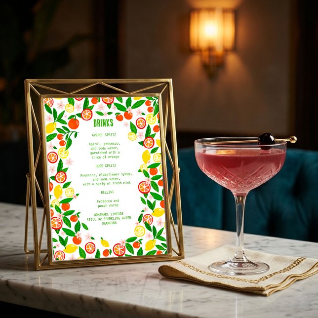 Citrus Celebration CUSTOM GETRÄNKE Sommerfrüchte Menükarte (Citrus Celebration CUSTOM DRINKS Summer Fruit Menu
)