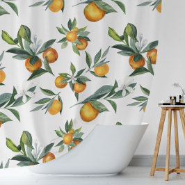 Citrus Chic Aquarell Print Duschvorhang