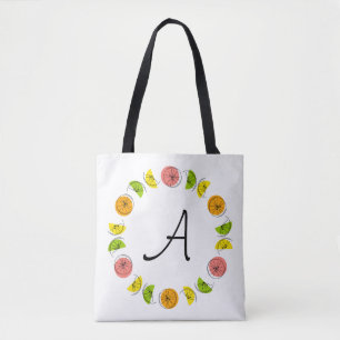 Citrus Circle Monogram rosa Rückseite Allover-Tasc