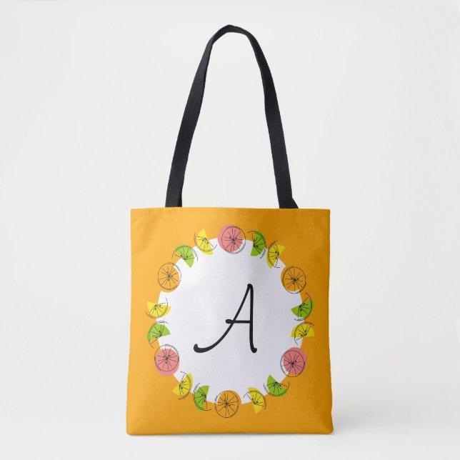 Citrus Circle Orange Monogram über die gesamte Tas (Vorderseite)