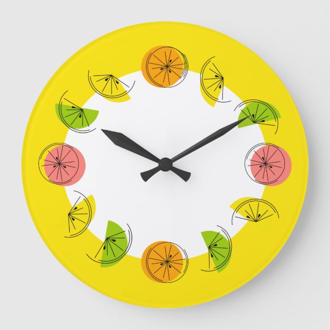 Citrus Circle Yellow Uhr rund (Vorderseite)