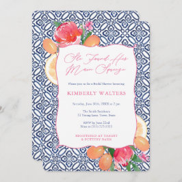 Citrus Citrus Blume Blue Polterabend Einladung