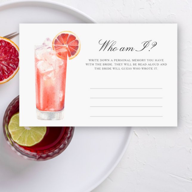 Citrus Cocktail - Who am I bridal shower game Briefpapier (Von Creator hochgeladen)
