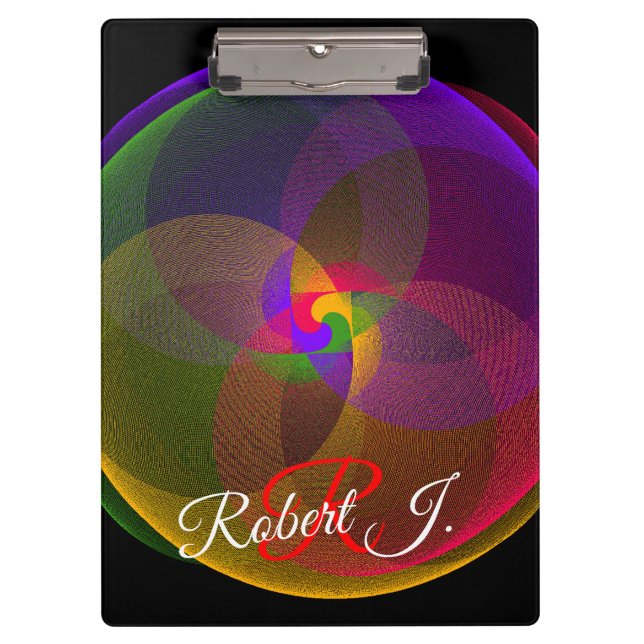 Citrus Color Blend Geometric Clipboard Klemmbrett (Vorderseite)