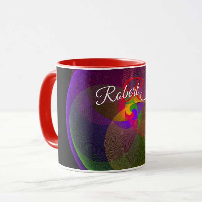 Citrus Color Blend Geometric Coffee Mug Tasse (Vorderseite Links)