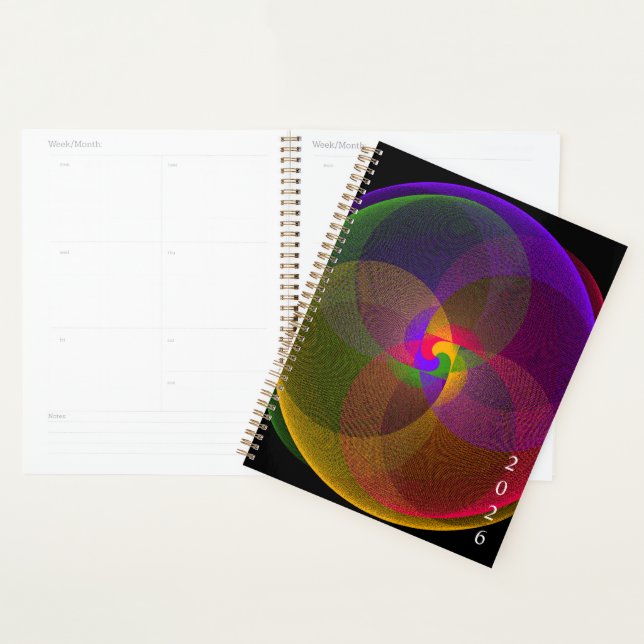 Citrus Color Blend Geometric Spiral Planner Planer (Anzeige)