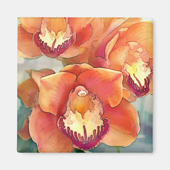 Citrus Colored Cymbidiums Magnet (Vorne)