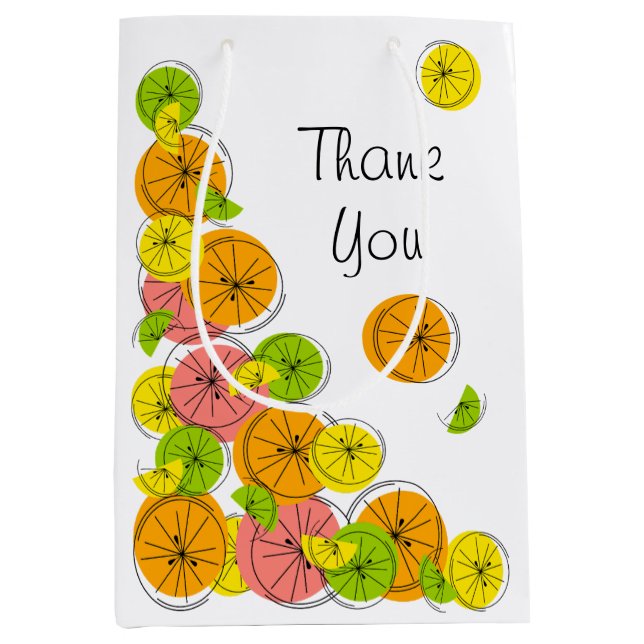Citrus Corner Danke, Geschenktasche Medium Mittlere Geschenktüte (Vorderseite)