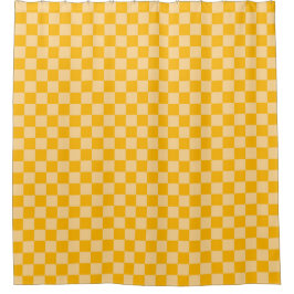 Citrus cream checkered board pattern duschvorhang