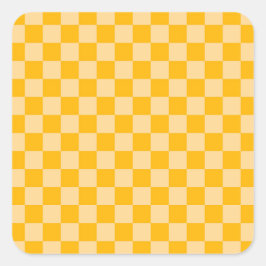 Citrus cream checkered board pattern quadratischer aufkleber