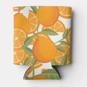 Citrus Delight: Orangefarbenes Muster Dosenkühler