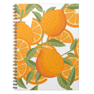 Citrus Delight: Orangefarbenes Muster Notizblock