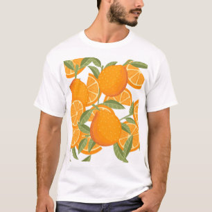 Citrus Delight: Orangefarbenes Muster T-Shirt