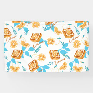 Citrus Delight Pastry and Blätter Dessert Pattern Banner
