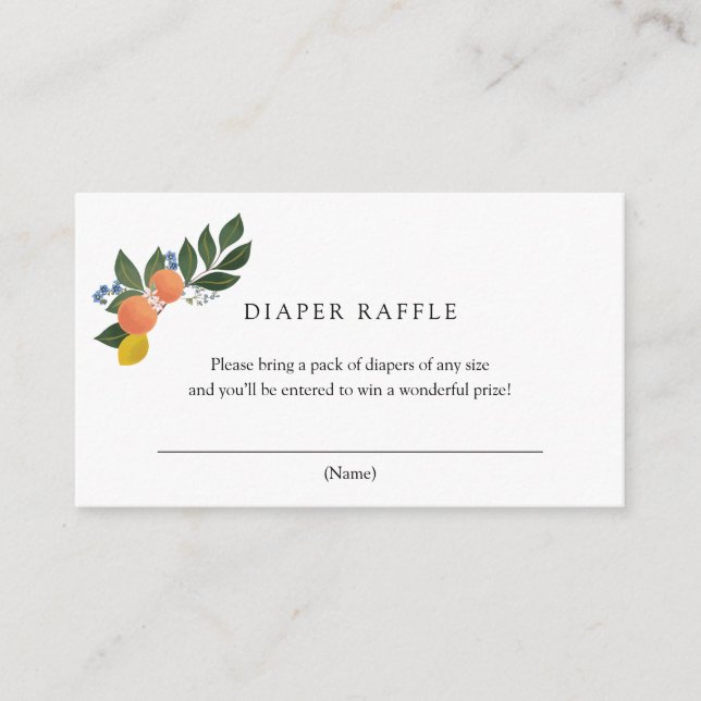 Citrus Diaper Raffelingkarte Begleitkarte (Vorderseite)