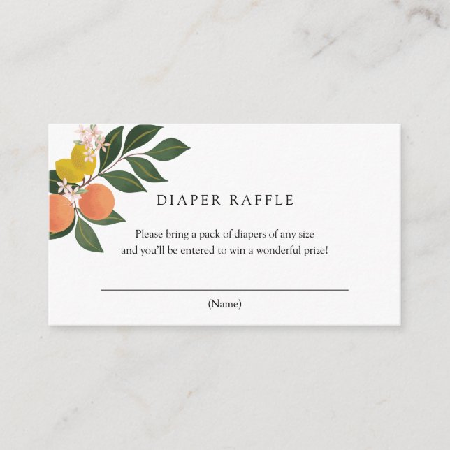 Citrus Diaper Raffelingkarte Begleitkarte (Vorderseite)