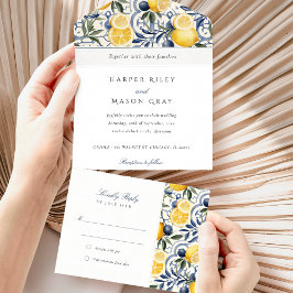 Citrus Elegance Hochzeit mit Tear Away UAWG All In One Einladung