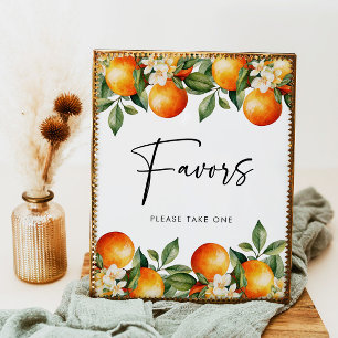 Citrus Favor Sign Orange Gastgeschenke Süsse Dusch Poster