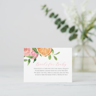 Citrus Floral Baby Shower Books for Baby Begleitkarte