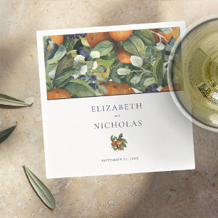 Citrus Floral   Botanische Hochzeit Serviette