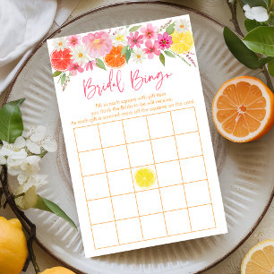 Citrus Floral Brautparty Bingo Game