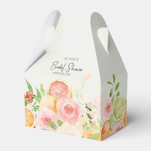 Citrus Floral Brautparty Duschbox Geschenkschachtel (Vorderseite)