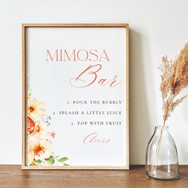 Citrus Floral Brautparty Mimosa Bar Sign Poster (Von Creator hochgeladen)