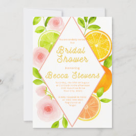 Citrus Floral Bridal Dusche Einladung