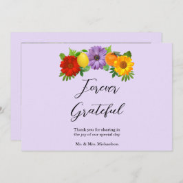 Citrus Floral Garden Wedding Dankeskarte