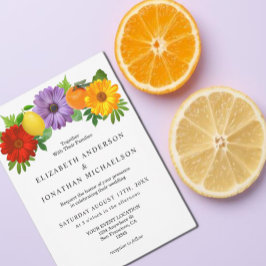 Citrus Floral Garden Wedding Einladung