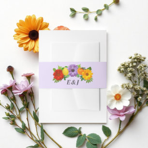 Citrus Floral Garden Wedding Einladungsbanderole